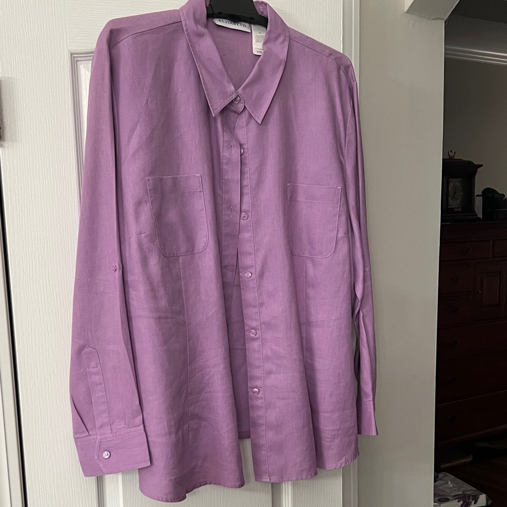 Chic Women's Lavender Button Down Shirt